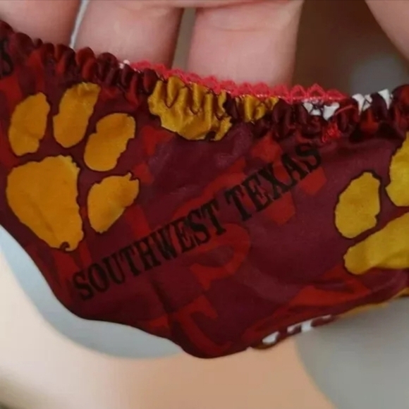 Vintage Merge Silk Southweast Texas University Satin String Bikini Panties L NWT - Picture 7 of 7